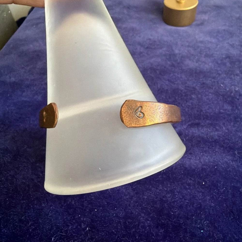Pure Copper Bracelet Love Hand Made 24.5g Adjustable